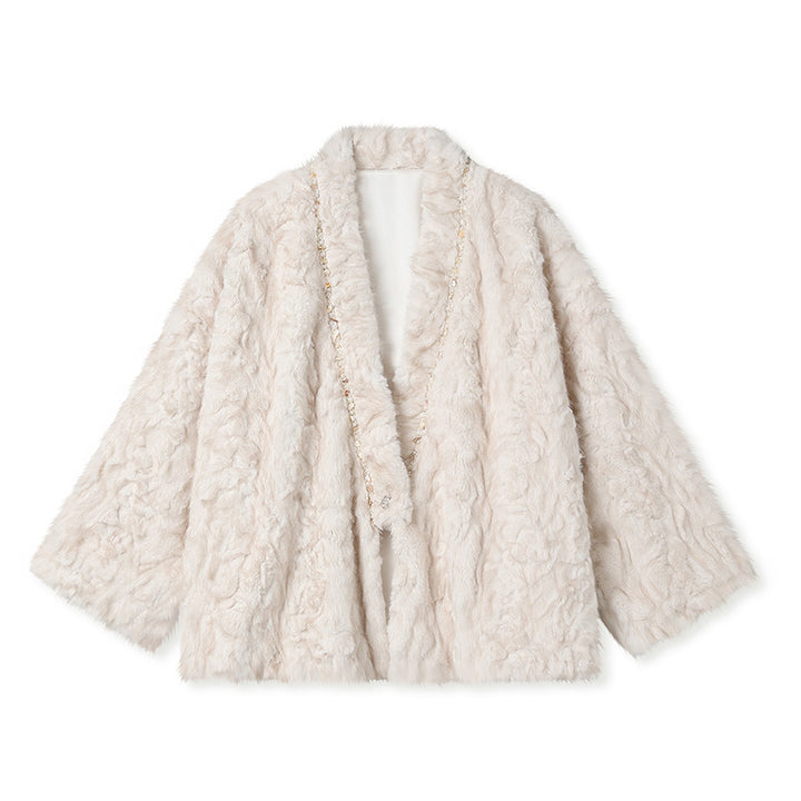 Women's Faux Fur Coat, V-Neck, Modern Chinese Style