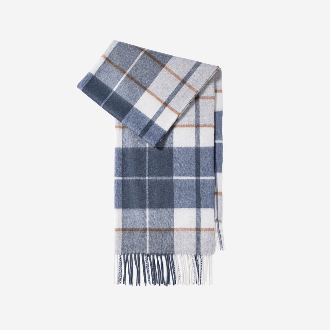 Large wool scarf, 200x70cm, checked