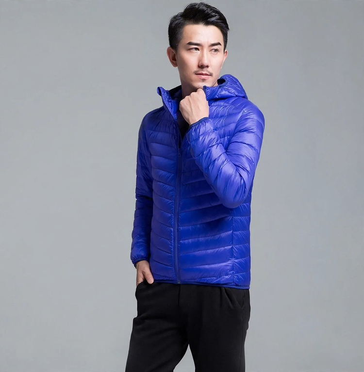 Light men's winter jacket, padded