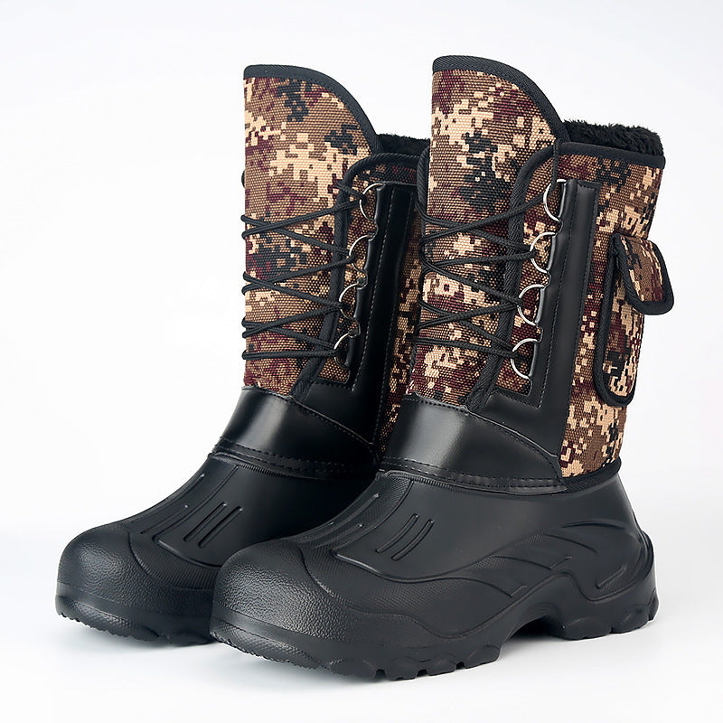 High men's winter boots to slip on