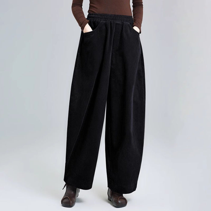 Kord-Harem pants for women, high waistband