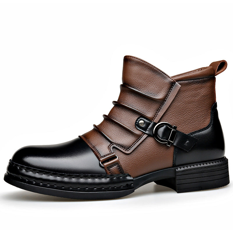 Men's Chelsea-style ankle boots with side zipper