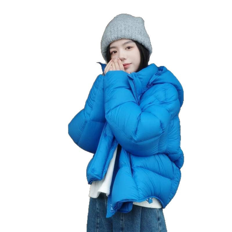 Short down jacket with hood, 90% white goose down