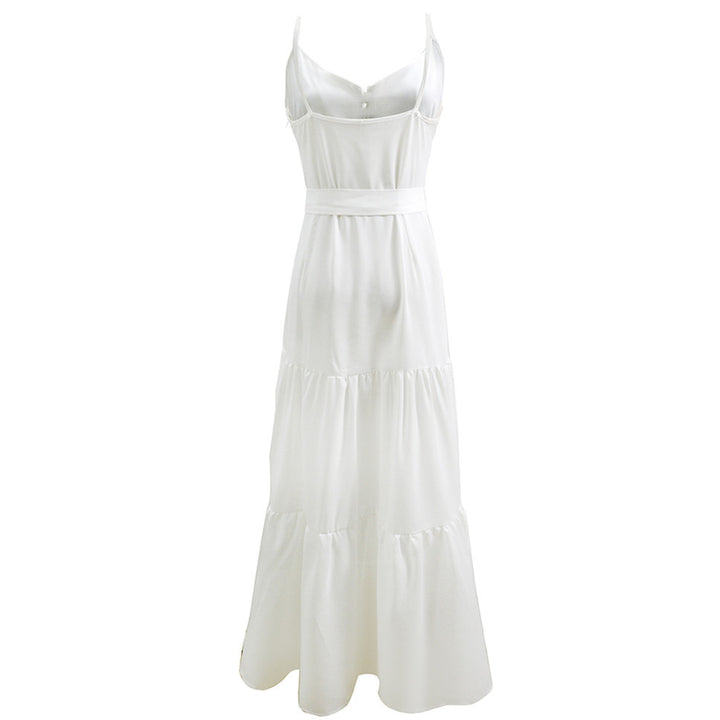 Women’s maxi dress with buttoned front and flowing skirt Lune London