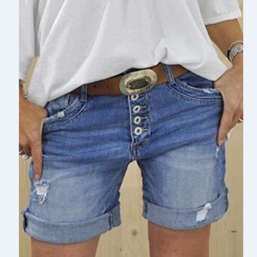 Amarae | Women's Ripped Denim Shorts