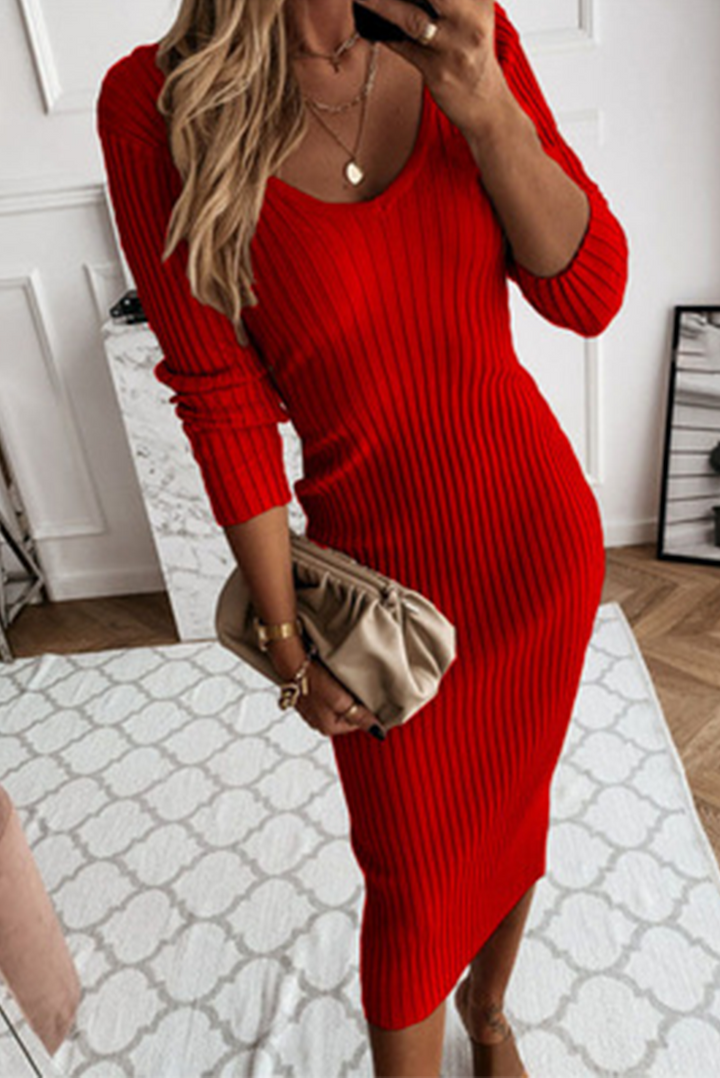Lune London | Midi bodycon ribbed knit dress