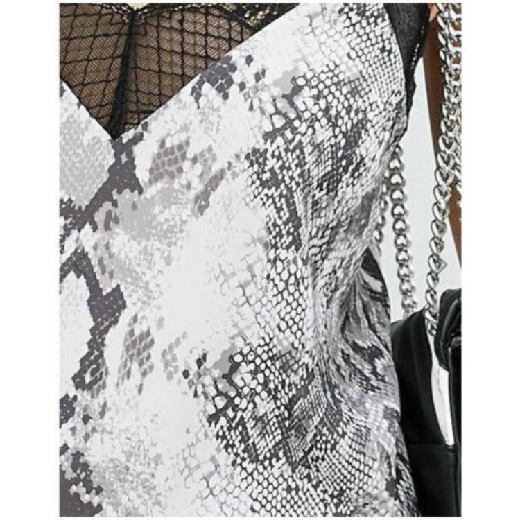 Ladies in snake print lace spaghetti strap tank top Lune London