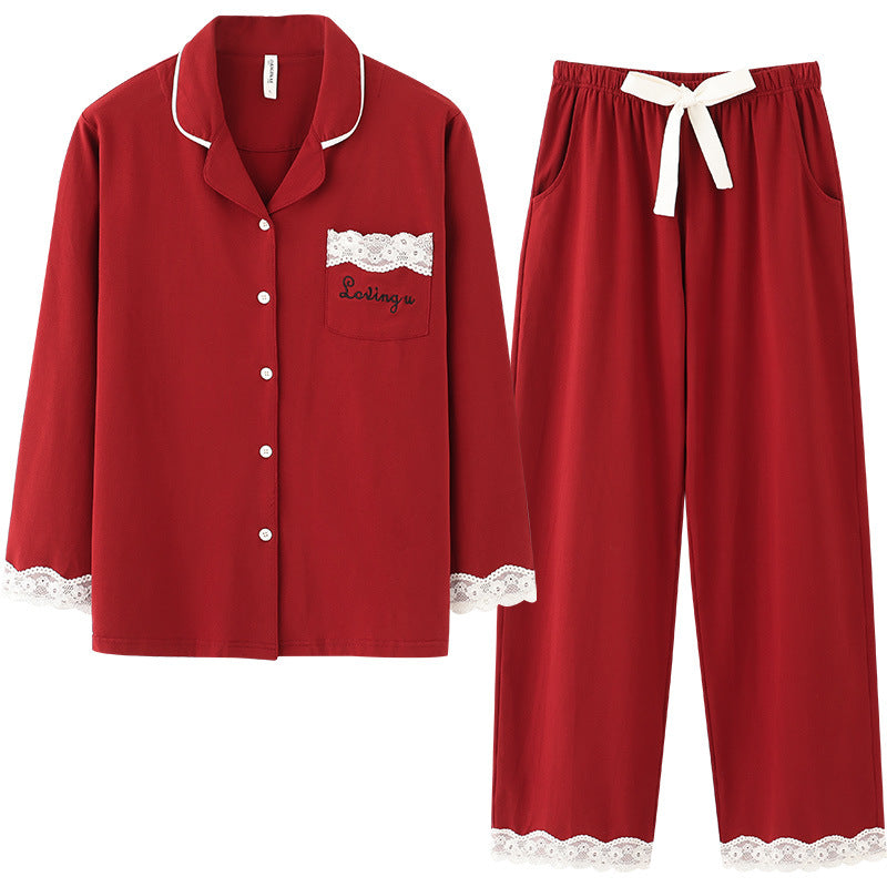 Pair pajama set made of cotton, festive design