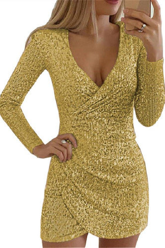 Amarae | Fashion Sequin V-Neck Asymmetric Dress