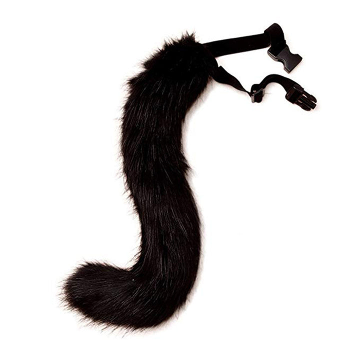 Women Removable Fluffy Faux-Fur Tail with Adjustable Attachment Belt Amarae