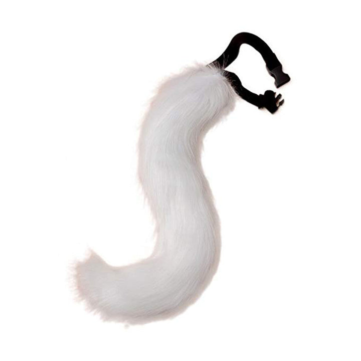 Women Removable Fluffy Faux-Fur Tail with Adjustable Attachment Belt Amarae