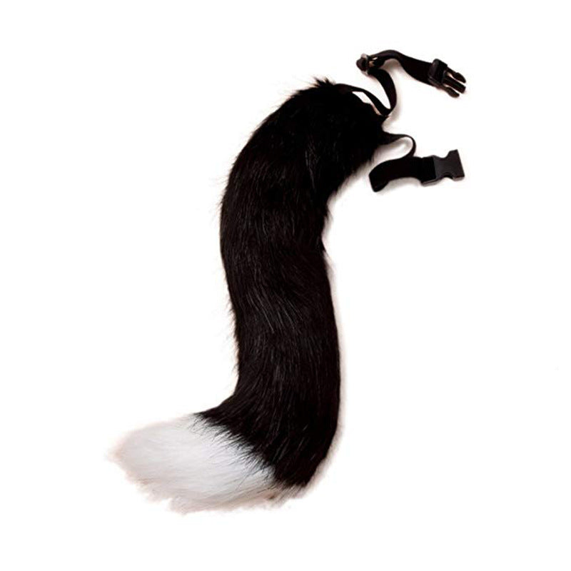 Women Removable Fluffy Faux-Fur Tail with Adjustable Attachment Belt Amarae