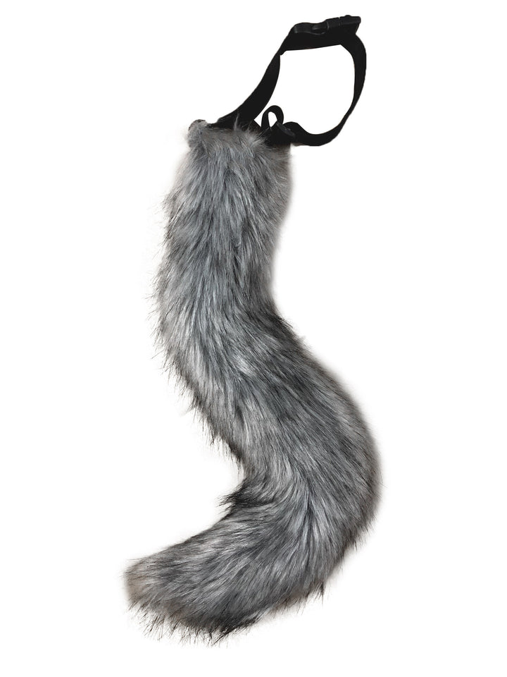 Women Removable Fluffy Faux-Fur Tail with Adjustable Attachment Belt Amarae