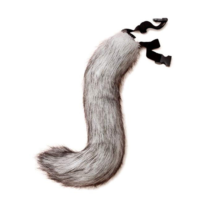 Women Removable Fluffy Faux-Fur Tail with Adjustable Attachment Belt Amarae