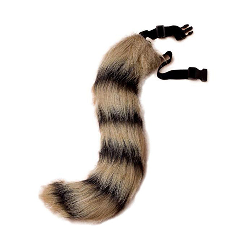 Women Removable Fluffy Faux-Fur Tail with Adjustable Attachment Belt Amarae