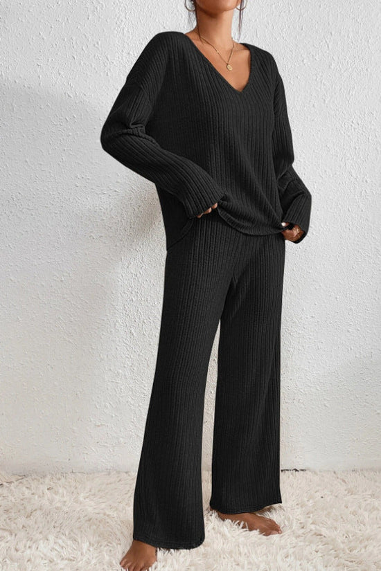 Amarae | Women's Ribbed Two-Piece Loungewear Set