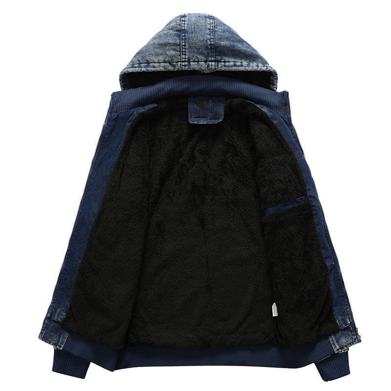Men's denim jacket with lined hood Amarae