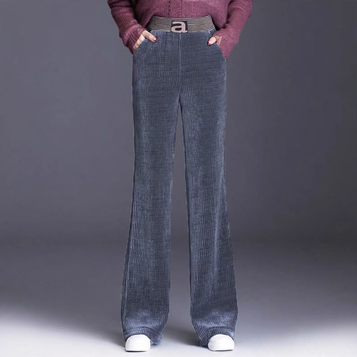 Women's wide-leg corduroy pants, lined
