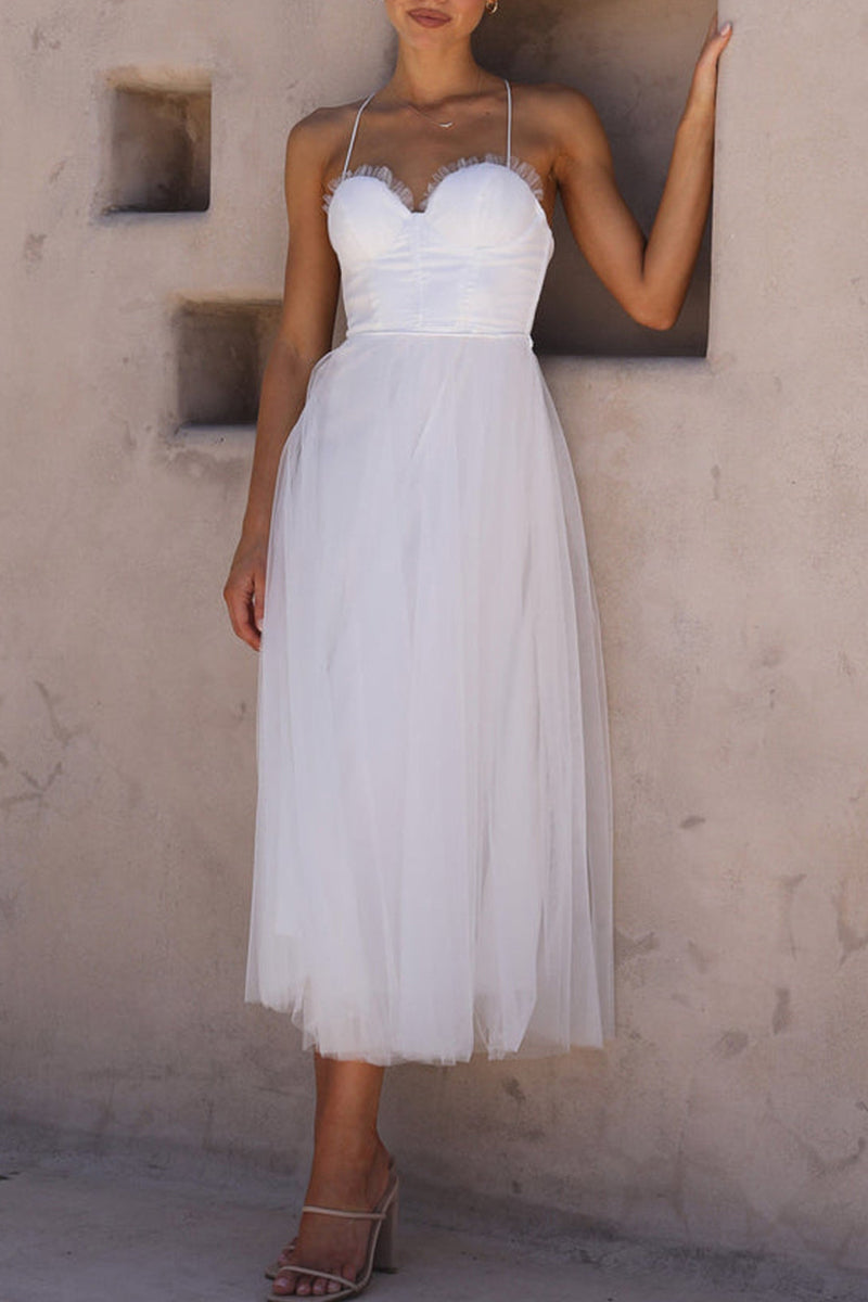 Lune London | Sweet Elegant Solid Color V-Neck Princess Dresses
