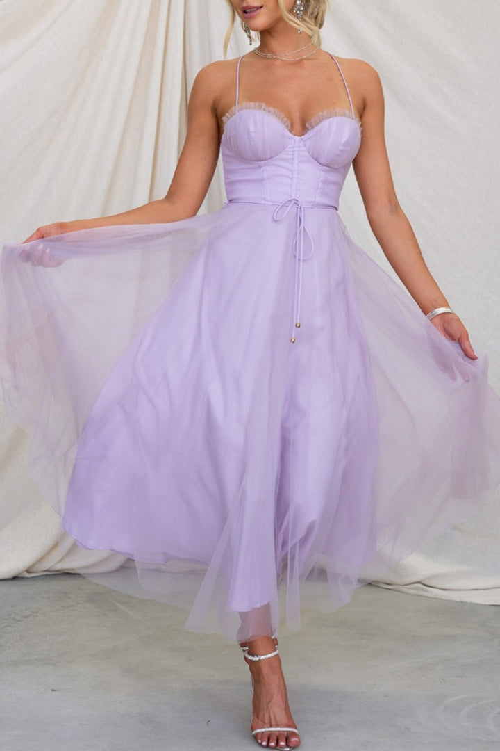 Lune London | Sweet Elegant Solid Color V-Neck Princess Dresses