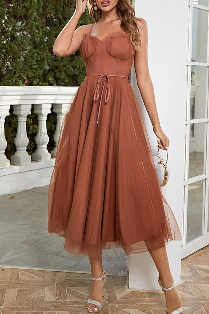 Lune London | Sweet Elegant Solid Color V-Neck Princess Dresses