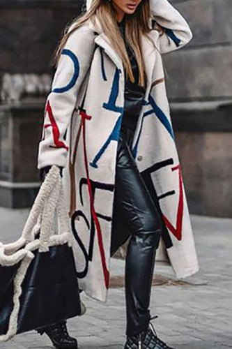 Chic Und Stil | Street Elegant Print Patchwork Lapel Outerwear