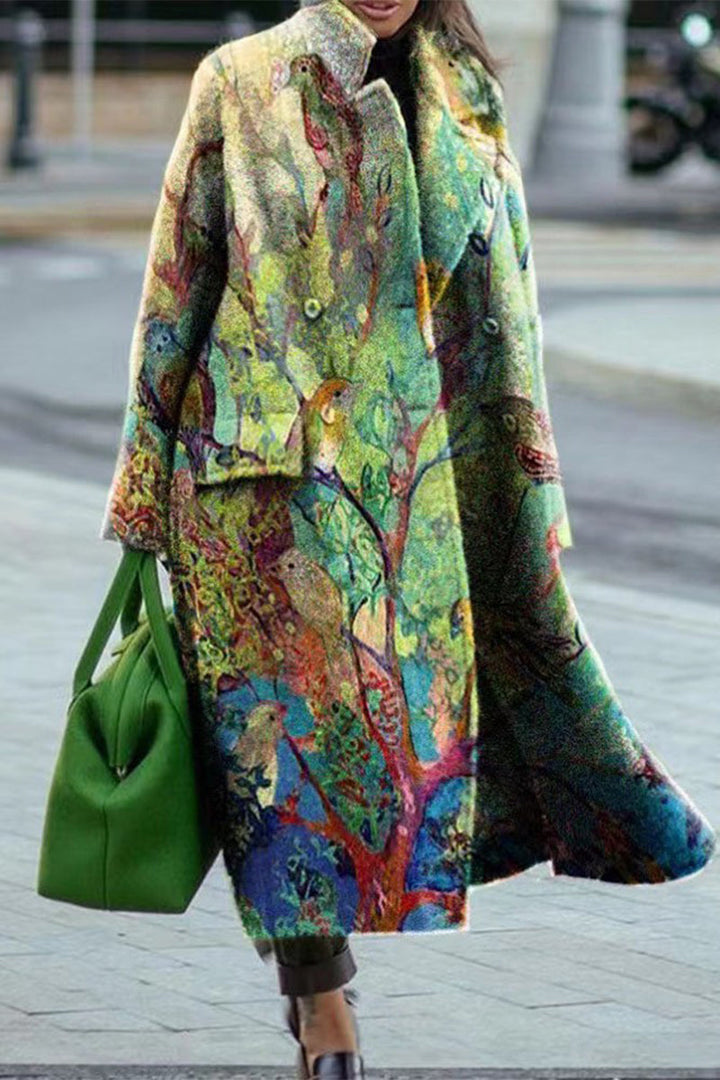 Chic Und Stil | Street Elegant Print Patchwork Lapel Outerwear