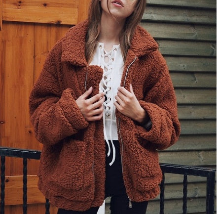 Amarae | Women's Fleece Sweatshirt with Wide Collar