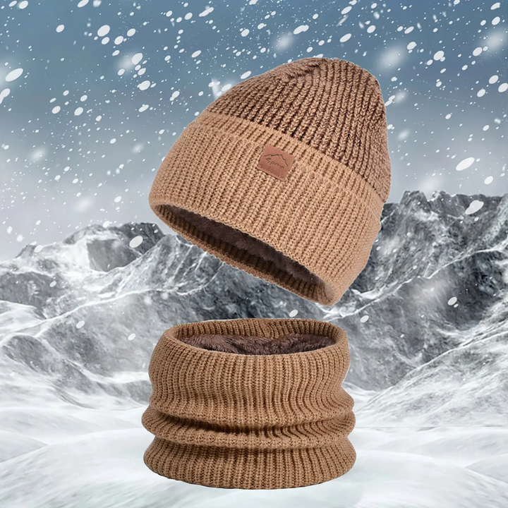 Winter Set: Knitted hat and scarf for outdoor activities