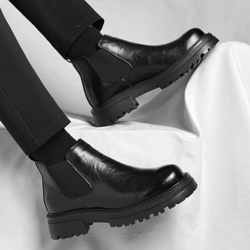 Men's Chelsea boots, lined, non-slip, synthetic leather