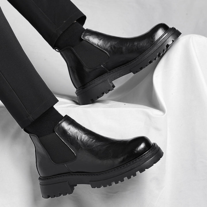 Men's Chelsea boots, lined, non-slip, synthetic leather