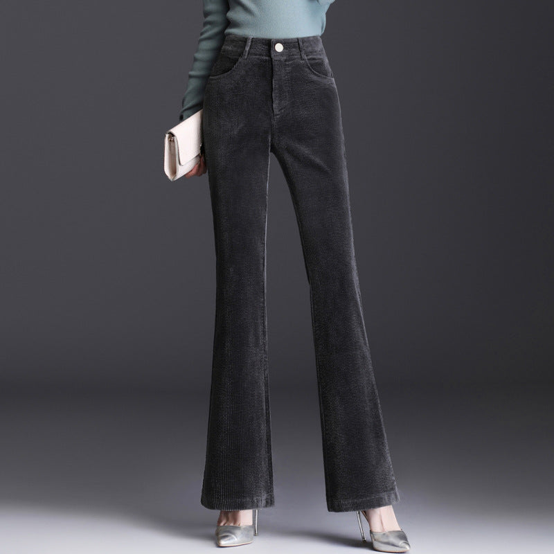 Cord-wide-leg-pants with high waist