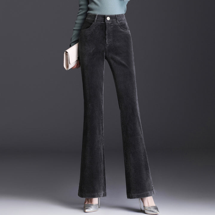 Cord-wide-leg-pants with high waist