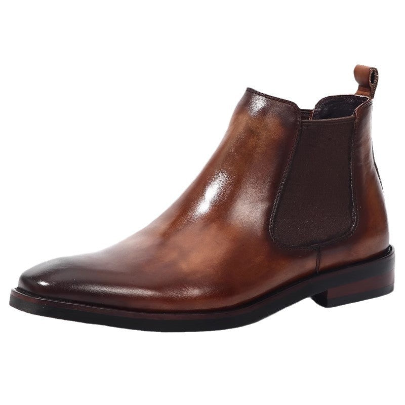 Men's Chelsea boots made of genuine leather, breathable