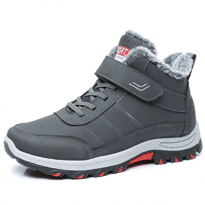 Padded men's winter boots, sturdy, for outdoor activities