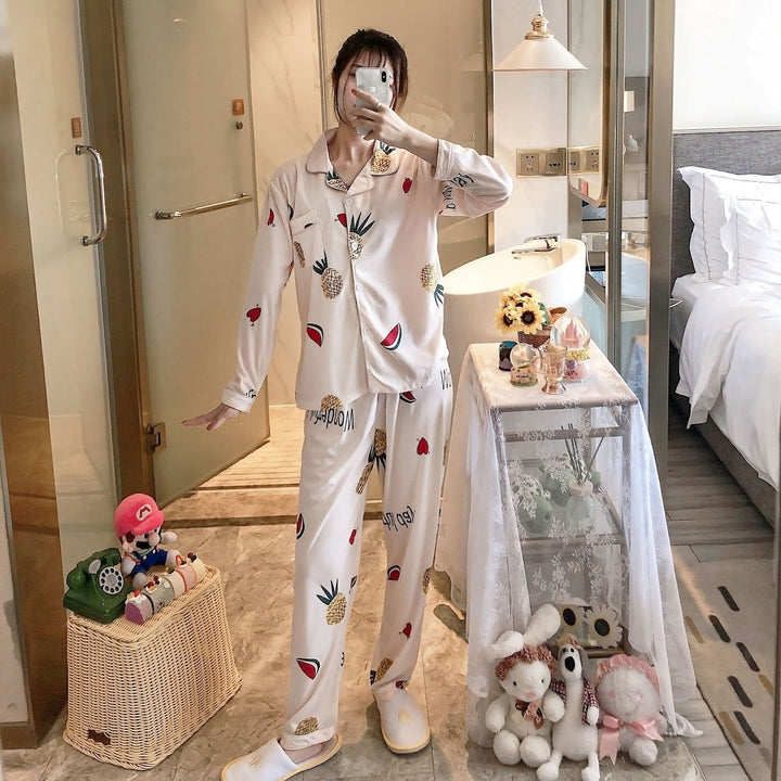 Women's pajamas, long, cartoon design