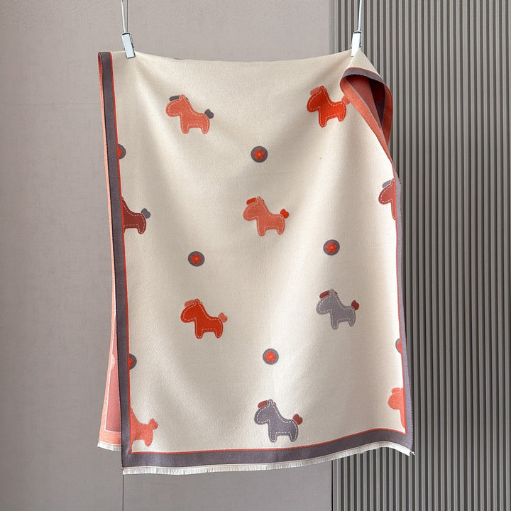 Thick scarf in ethnic style, 185x65cm