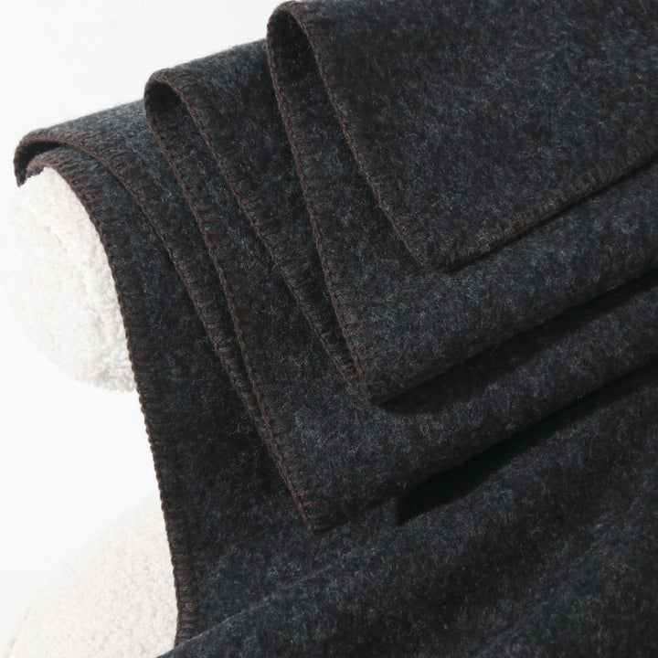 Thicker, solid color alpaca wool scarf, dark gray