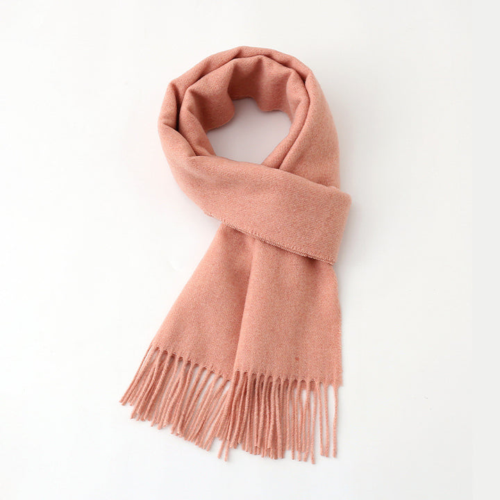 Wool scarf, checked or solid color, 170x32cm