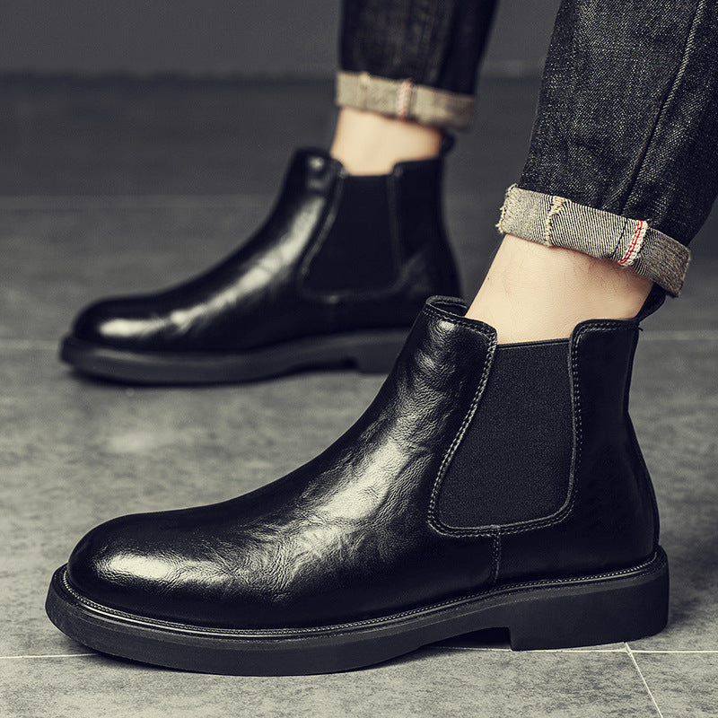 Men's Chelsea boots made of soft leather, non-slip