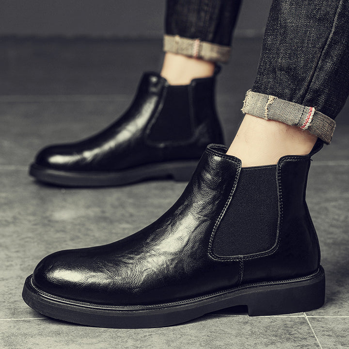 Men's Chelsea boots made of soft leather, non-slip