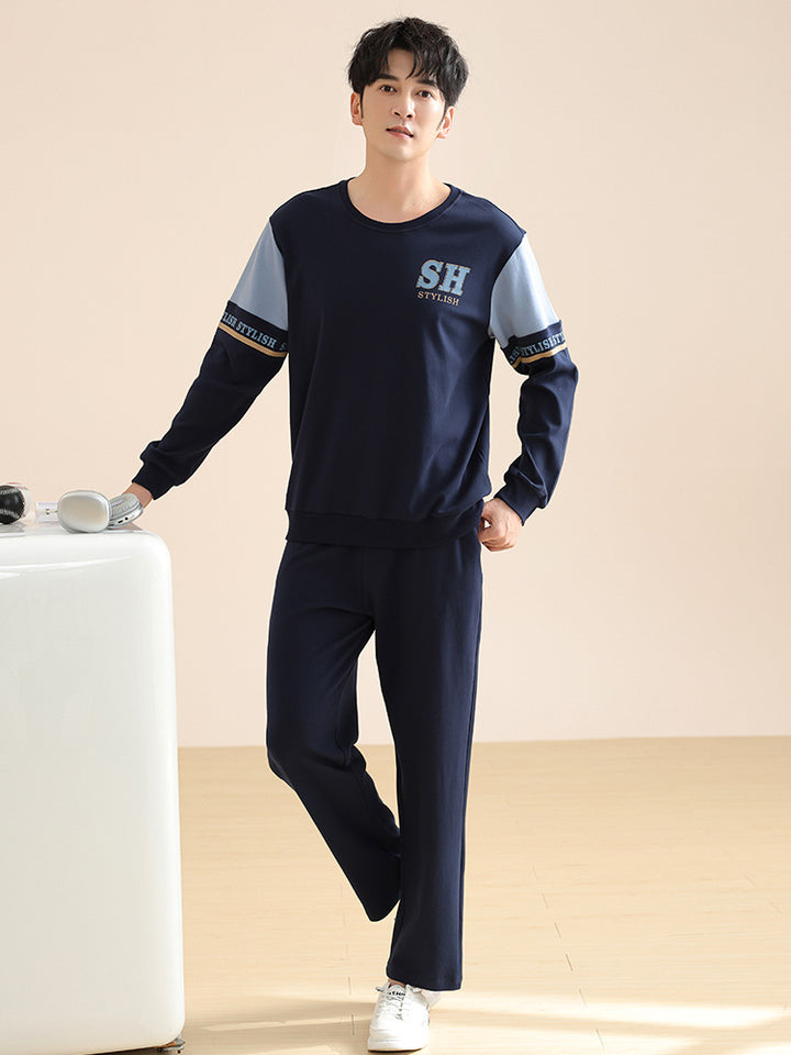 Loose men's cotton pajamas