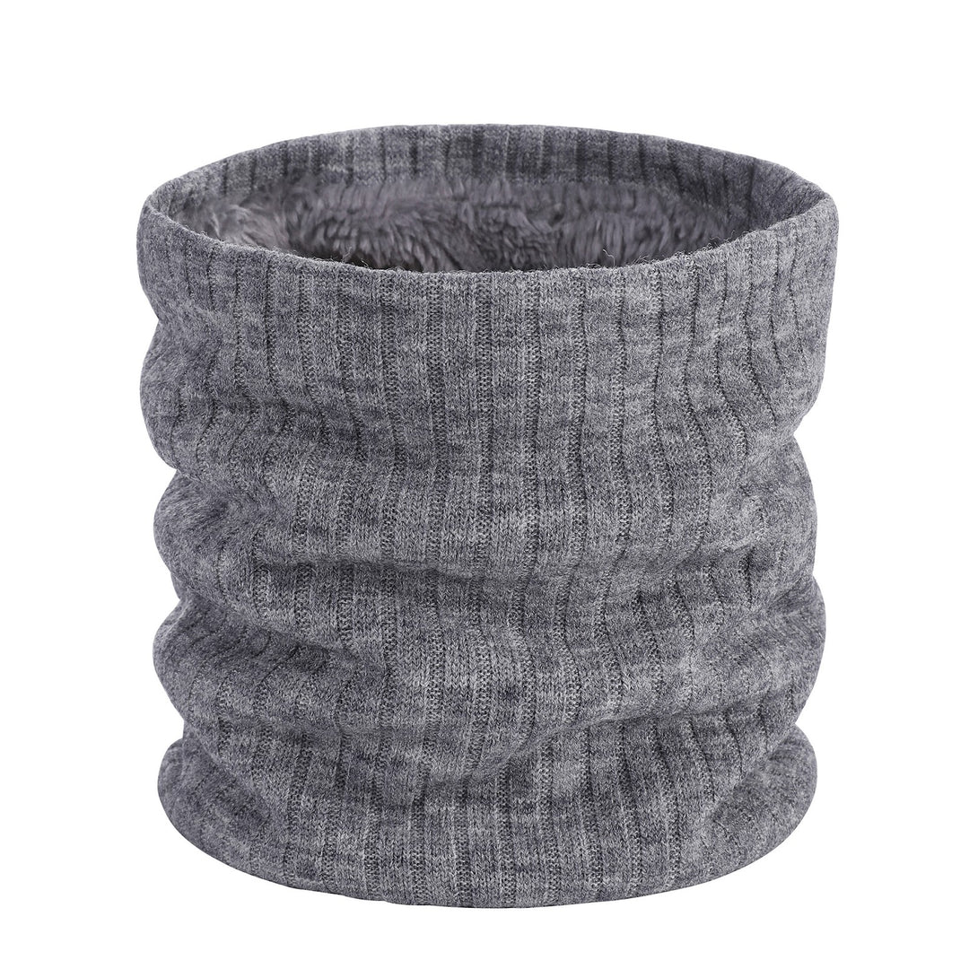 Fleece-lined knitted neck warmer for men and women
