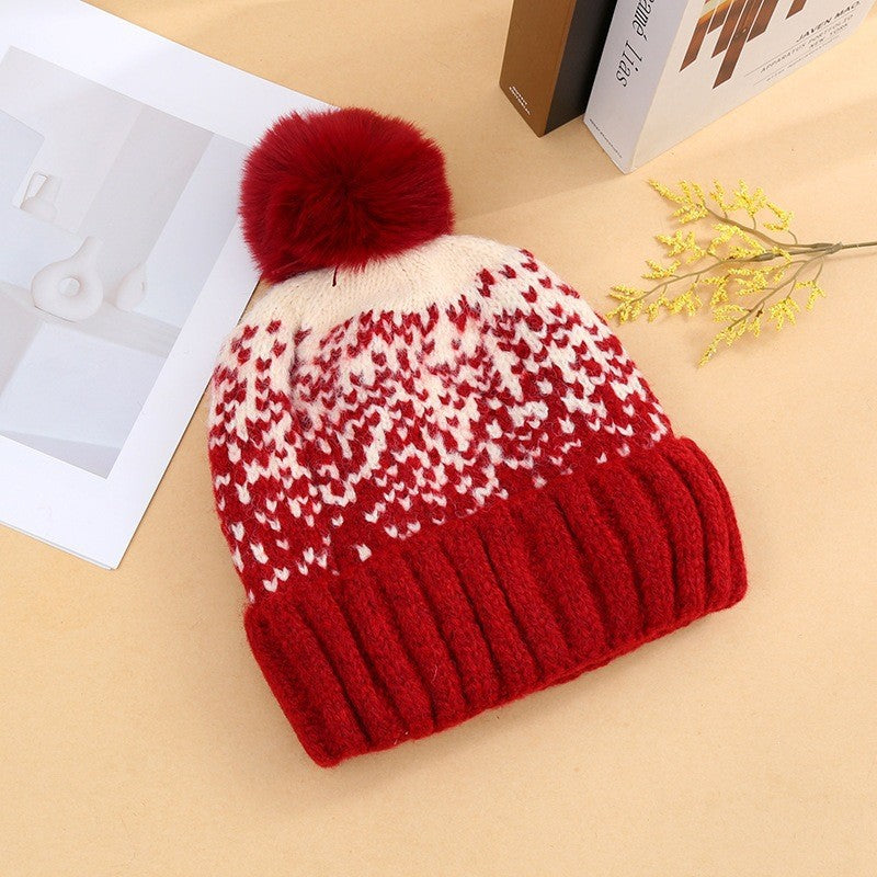 Women's knitted beanie and scarf set, warm lined