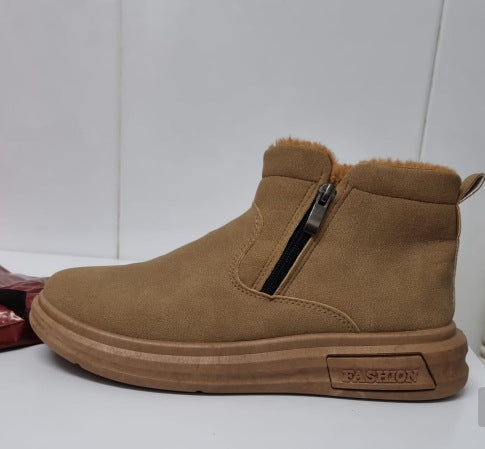 Padded men's winter boots, flat heel, EVA sole