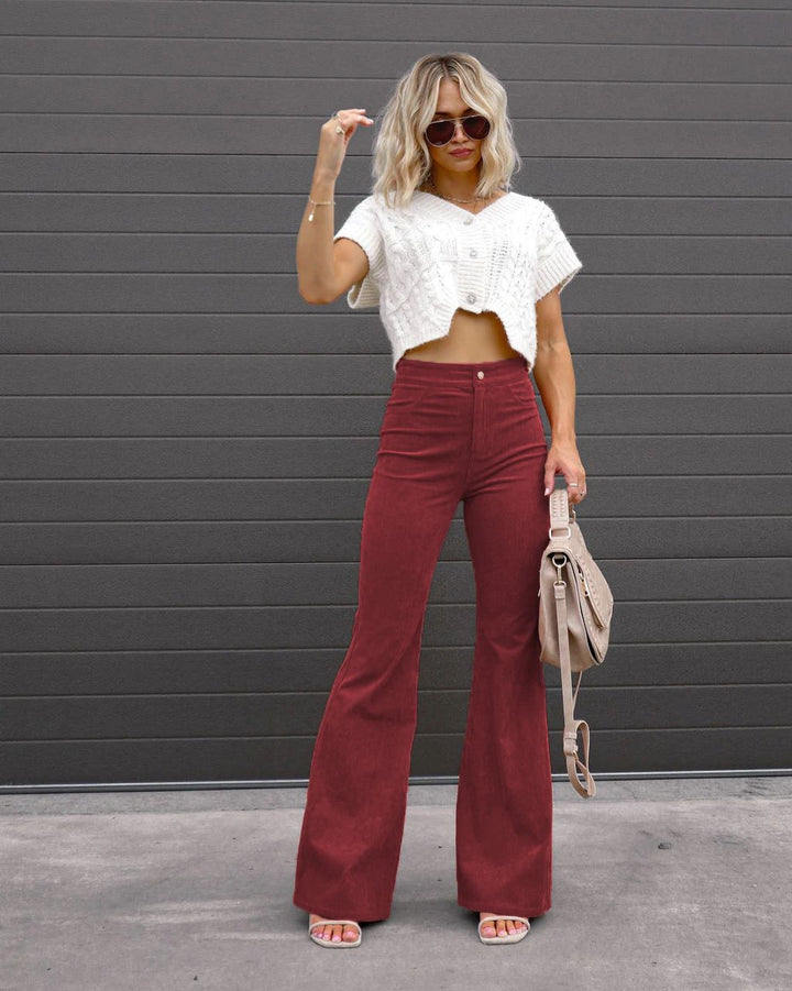 Women's corduroy pants with flared leg