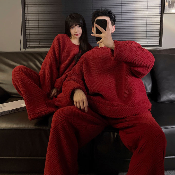 Warmer loungewear for couples, flannel, lined