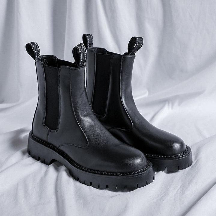 Men's Chelsea boots, ankle-high, with heel