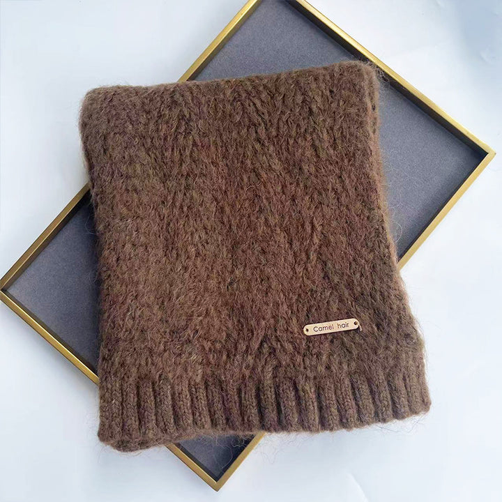 Knitted scarf with alpaca wool, 160x20 cm