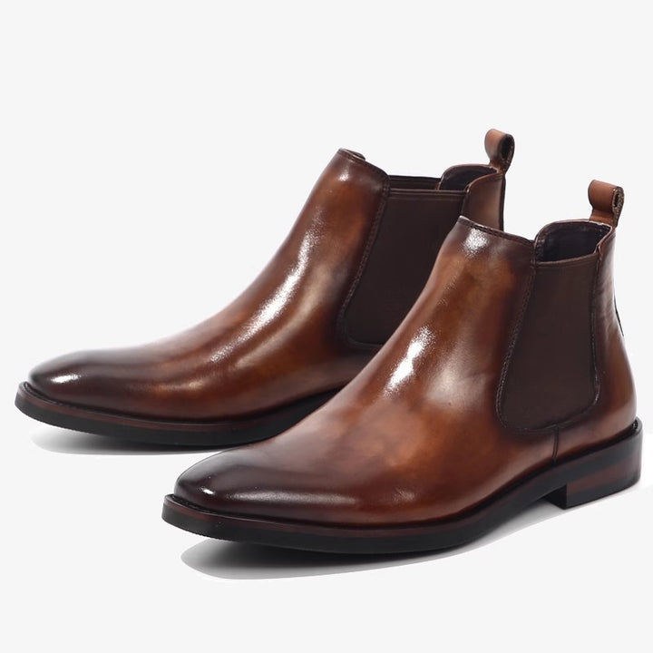 Men's Chelsea boots made of genuine leather, breathable